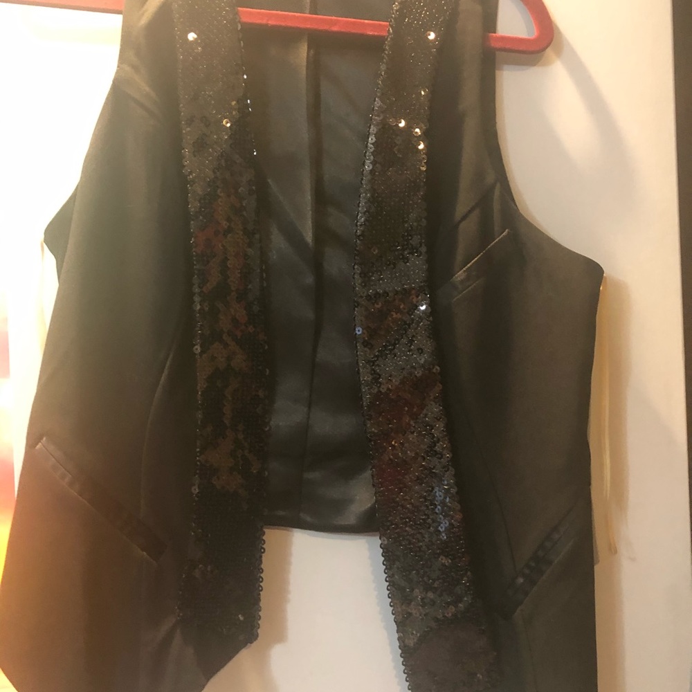 Black Sequins Vest